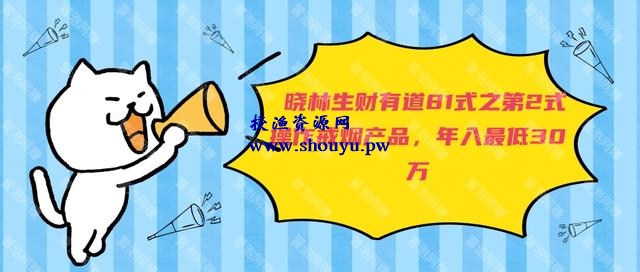 晓林生财有道81式之第2式操作戒烟产品，年入最低30万【免费课程】