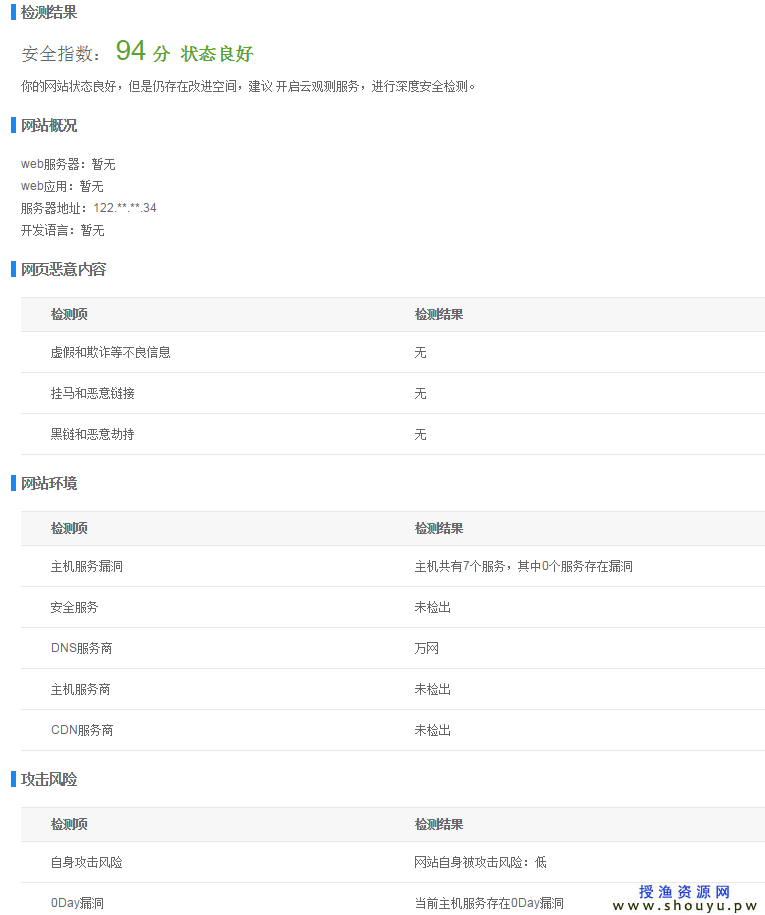 关于百度SITE网站出现”欺诈内容检测存在异常内容”