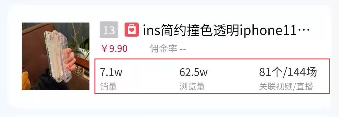 3.22-3.28抖音商品榜：20%高佣手机壳8秒视频狂卖4.7w单