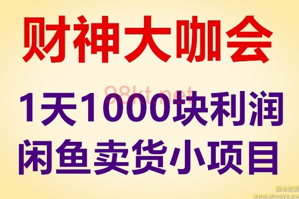 财神大咖会1天1000+利润闲鱼卖货小项目（原价399）