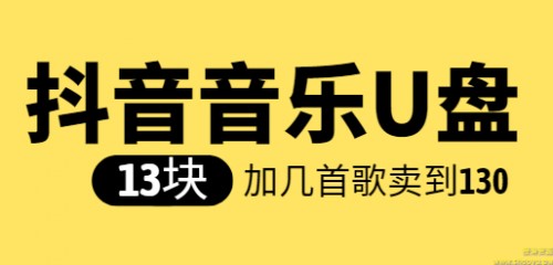 抖音音乐U盘项目，13块U盘卖到130+